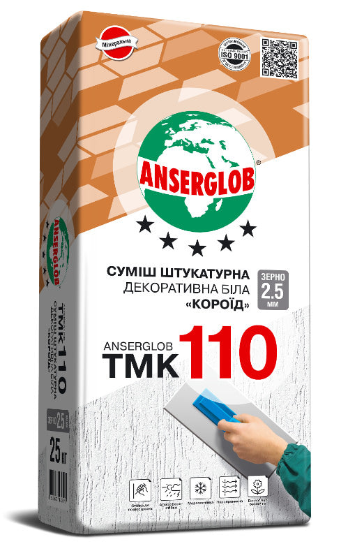 Ансерглоб ТМК 110 "Короед", декоративная цементная штукатурка, 25 кг