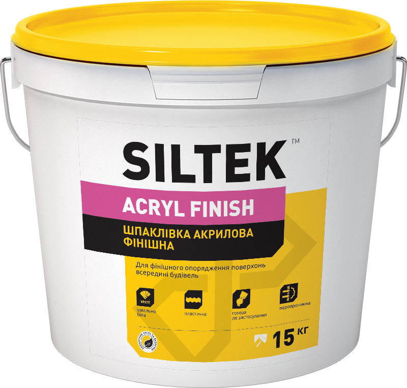 Силтек Acryl Finish 15, готовая шпаклевка (1,5-3 мм), 15 кг