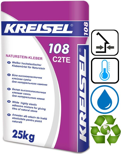 Kreisel 108 белый клей для натурального камня, 25 кг