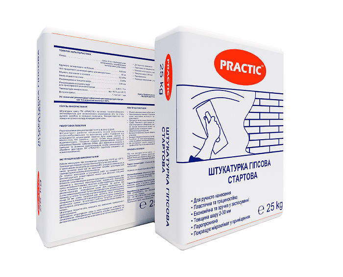 Practic, Штукатурка гипсовая стартовая, 25 кг