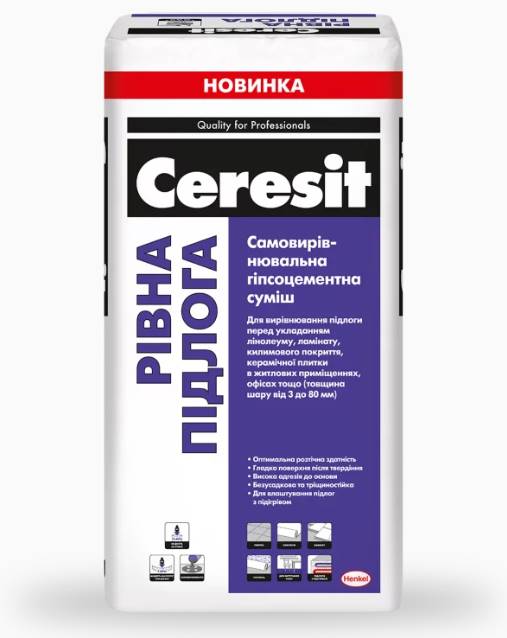 Ceresit "Рівна підлога" - Самовирівнююча суміш, 25 кг