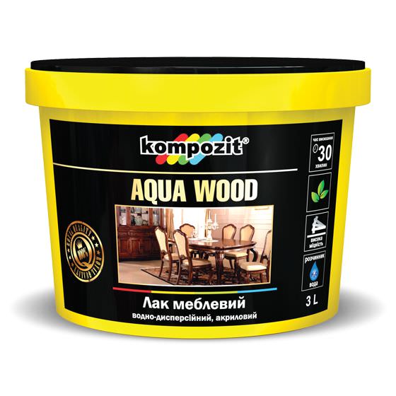 AQUA WOOD лак для мебели, 3 л
