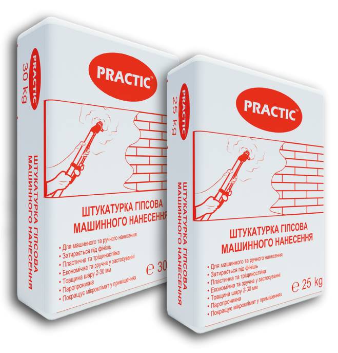 Practic, Штукатурка гіпсова машинна, 30 кг 30 кг