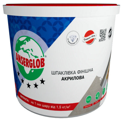 Финишная акриловая шпатлёвка Ансерглоб, готовая (1-4 мм)