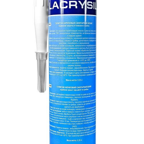 Герметик акриловий Lacrysil "Санітарний", 280 мл, білий