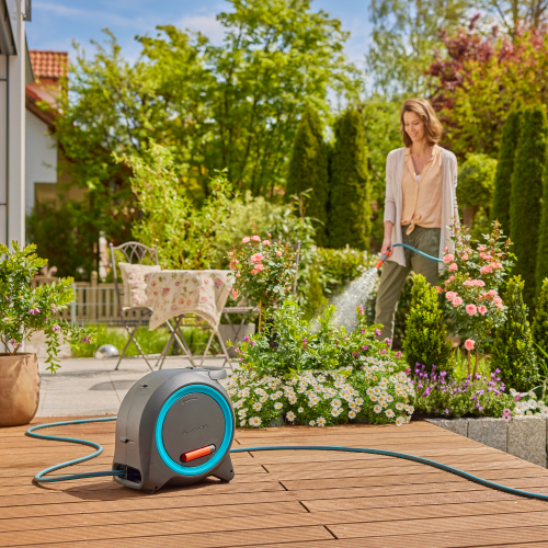 Котушка Gardena Dual Hose Box настінна/наземна 11 мм, 20 м, синя — додаткове фото