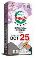 Ансерглоб ВСТ 25 Супербелая, шпатлевка цементная финишная для фасадов (0,5-3 мм), 15 кг