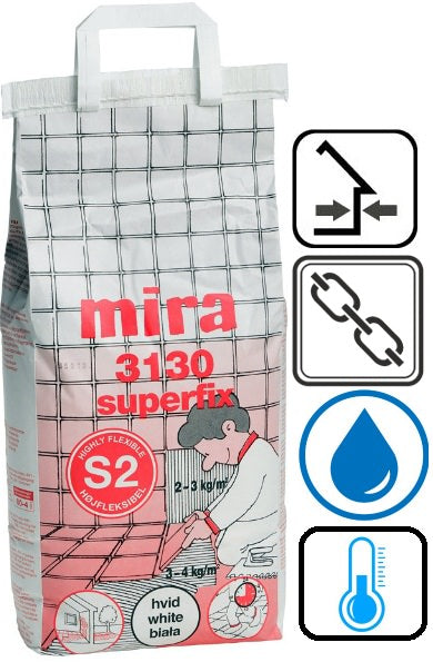 Mira 3130 superfix (белый), клей для басейнов, 15 кг