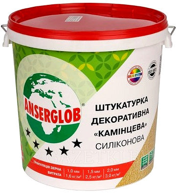 Ансерглоб "Короед", готовая декоративная силиконовая штукатурка, 25 кг