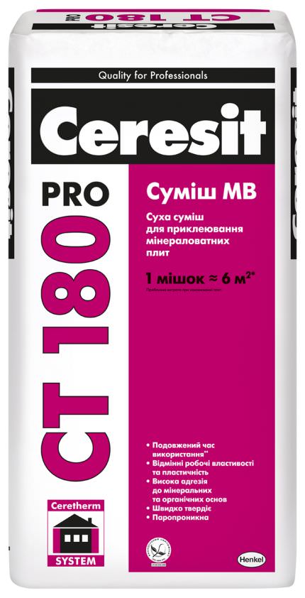 Ceresit CТ-180 Pro, для приклеивания минваты, 27 кг