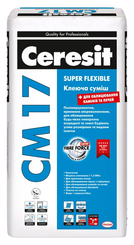 Ceresit CM-17 AERO, клей для плитки любого размера, 25 кг
