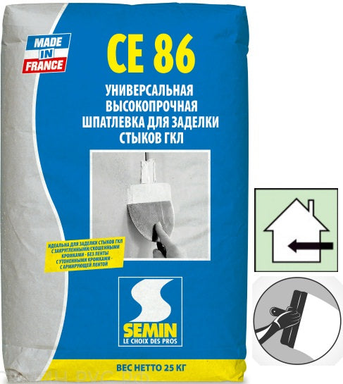 Semin СЕ-86, шпаклевка для швов ГКЛ, 25кг