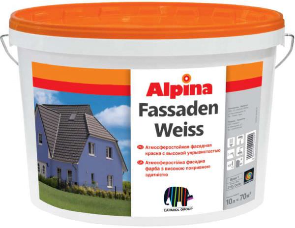 Alpina Fassadenweiss, акриловая краска 9,4 л