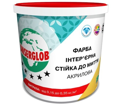 Ансерглоб «Стойкая к мытью» краска интерьерная акриловая, 14 кг