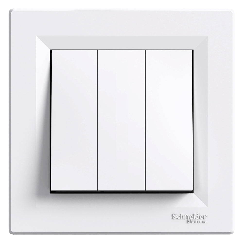 Трьохклавішний вимикач Schneider Electric Asfora EPH2100121, білий