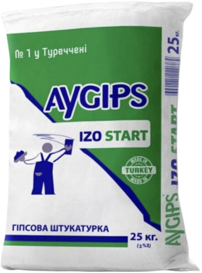 Aygips Izo Start, штукатурка гипсовая стартовая, 25 кг