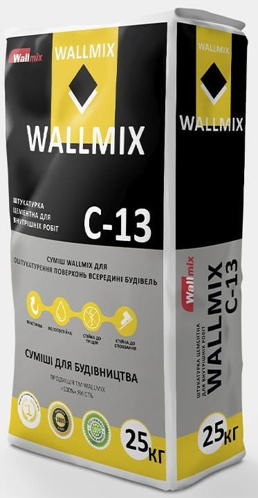 Wallmix С-13, Штукатурка цементная для внутренних работ, 25 кг
