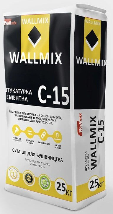 Wallmix С-15, Штукатурка цементная, 25 кг
