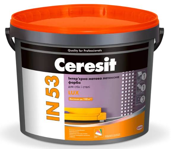 Ceresit IN 53 LUX (CT-53), структурная акриловая краска, 10 л