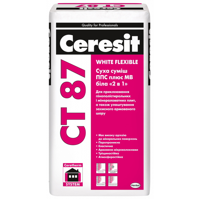 Ceresit CT-87 - Клей для пінопласту, армуючий, 25 кг