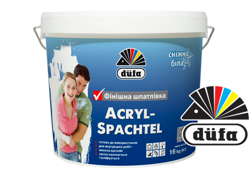 Dufa Acryl Spachtel, финишная акриловая шпаклевка, 16 кг