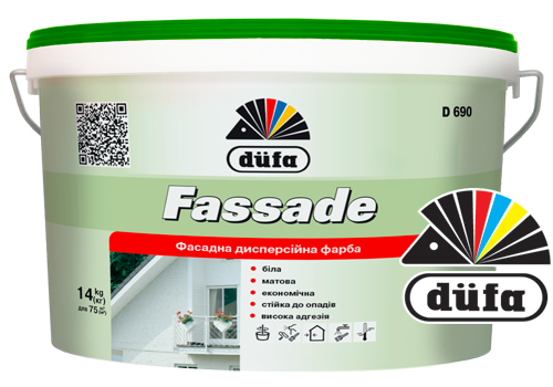 Dufa Fassade D690, Фасадная краска, акриловая 5 л -