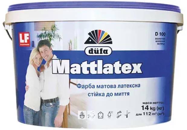 Фарба Дюфа Mattlatex D100 матова біла, 3,5 кг