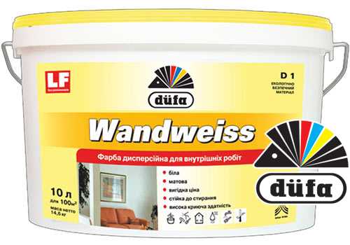 Dufa Wandweiss D1, Краска дисперсионная, 1 л