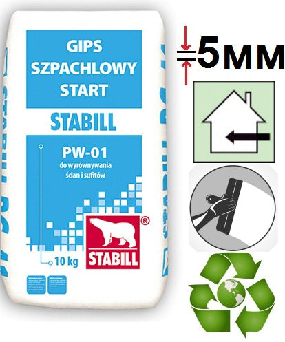 Stabill PW 01, шпаклевка гипсовая универсальная (до 5 мм), 25 кг