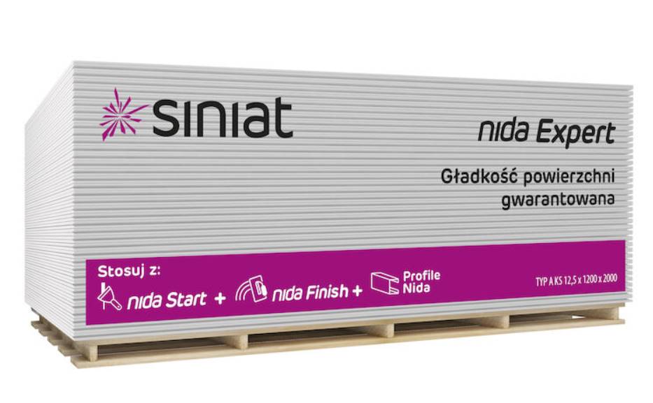 Стандартний гіпсокартон Siniat Nida Expert 12,5 × 1200 × 2000 мм на палеті