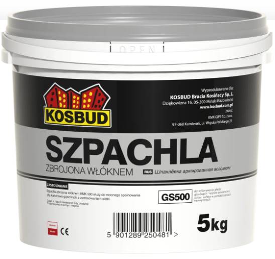 Шпаклёвка армированная волокном, KOSBUD GS 500, 5 кг