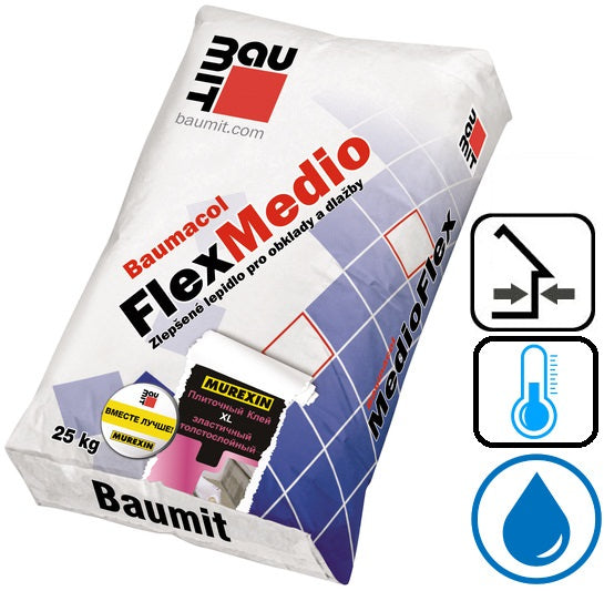 Baumit Medio, морозостойкий клей для плитки, 25 кг