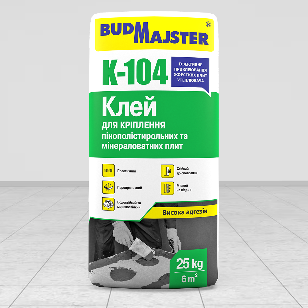БудМайстер Клей-104 для минваты и пенопласта, 25 кг.