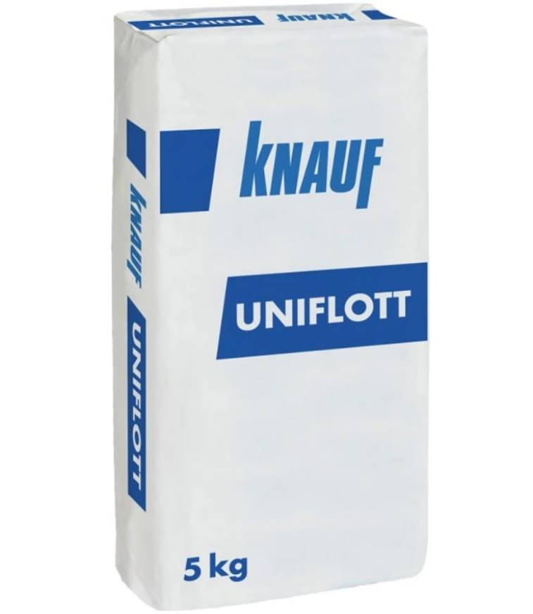 Knauf Uniflott, шпаклевка гипсовая для стыков гипсокартона (1-5 мм), 5 кг