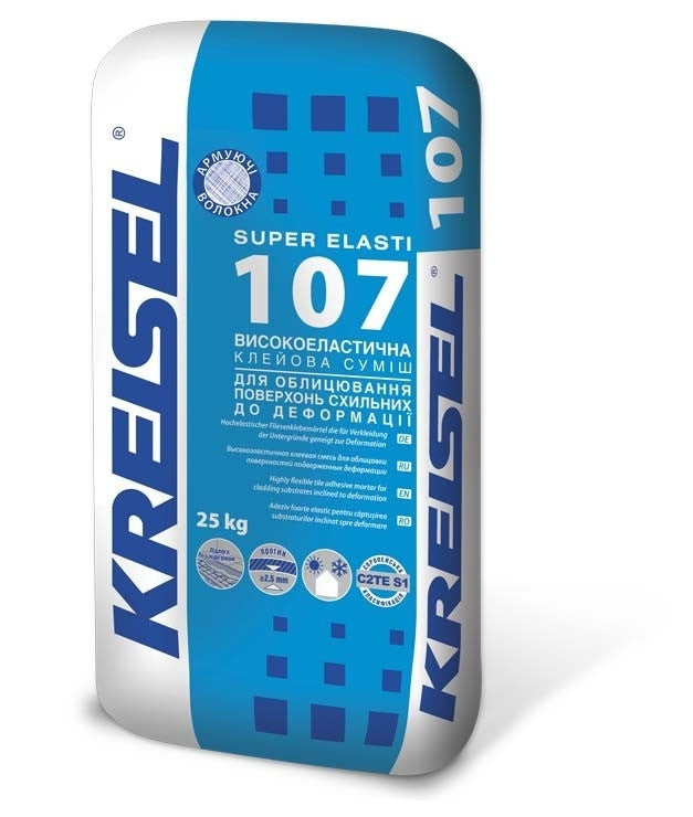 Kreisel Super Elasti 107, клей для крупноформатной плитки, 25кг