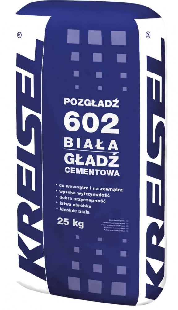КREISEL 602 (Белая), шпаклёвка цементная финишная (до 5мм), 25 кг белая