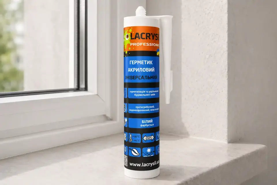 Герметик акриловий LACRYSIL Універсальний, білий, 0,4 кг