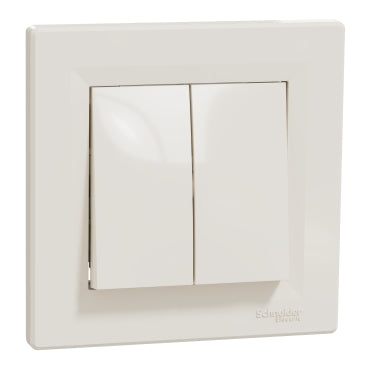 Двоклавішний вимикач Schneider Electric Asfora EPH0300123, слонова кістка