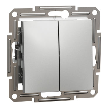 Двоклавішний вимикач Schneider Electric Asfora EPH0300161, алюміній