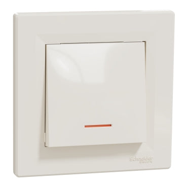Одноклавішний вимикач із підсвіткою Schneider Electric Asfora EPH1400123, слонова кістка
