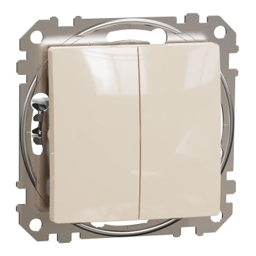Вимикач двоклавішний прохідний Schneider Electric Sedna Design SDD112108, бежевий