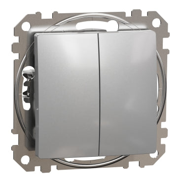 Двоклавішний вимикач Schneider Electric Sedna Design SDD113105, алюміній