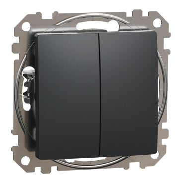 Двоклавішний вимикач Schneider Electric Sedna Design SDD114105, антрацит