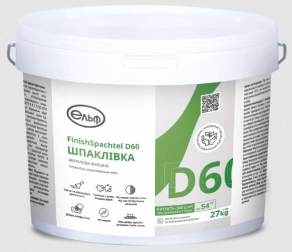 ELF Decor Finish Spachtel D60, Шпаклівка акрилова (Ельф Д-60) 8 кг