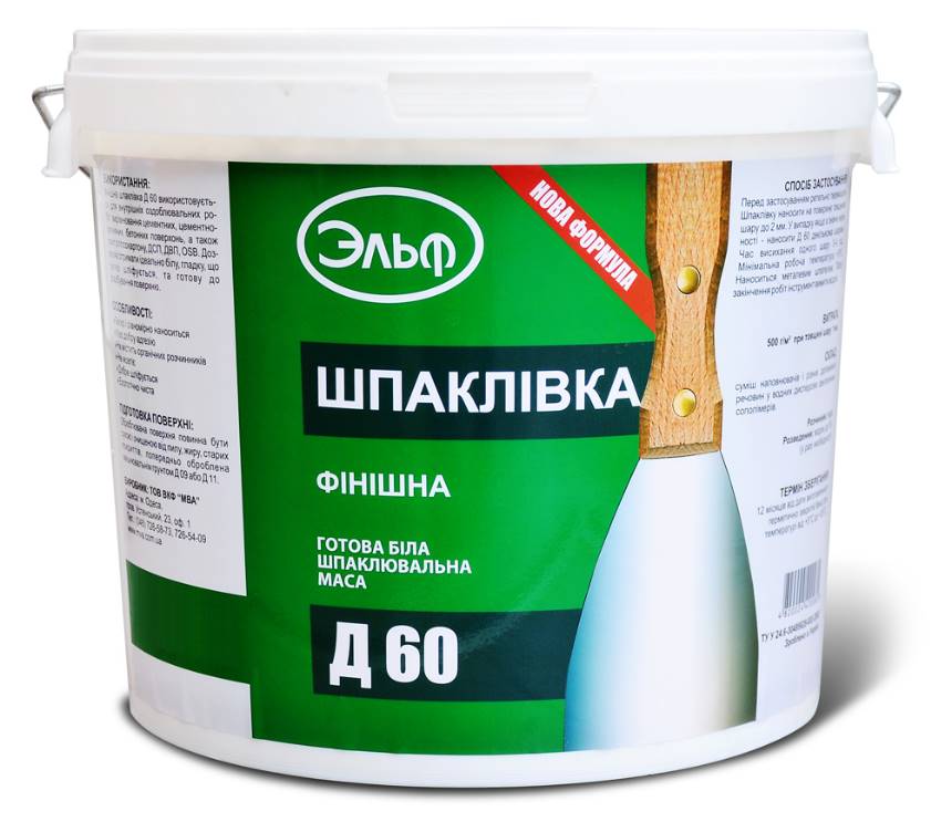 ELF Decor Finish Spachtel D60, Шпаклівка акрилова (Ельф Д-60) 8 кг