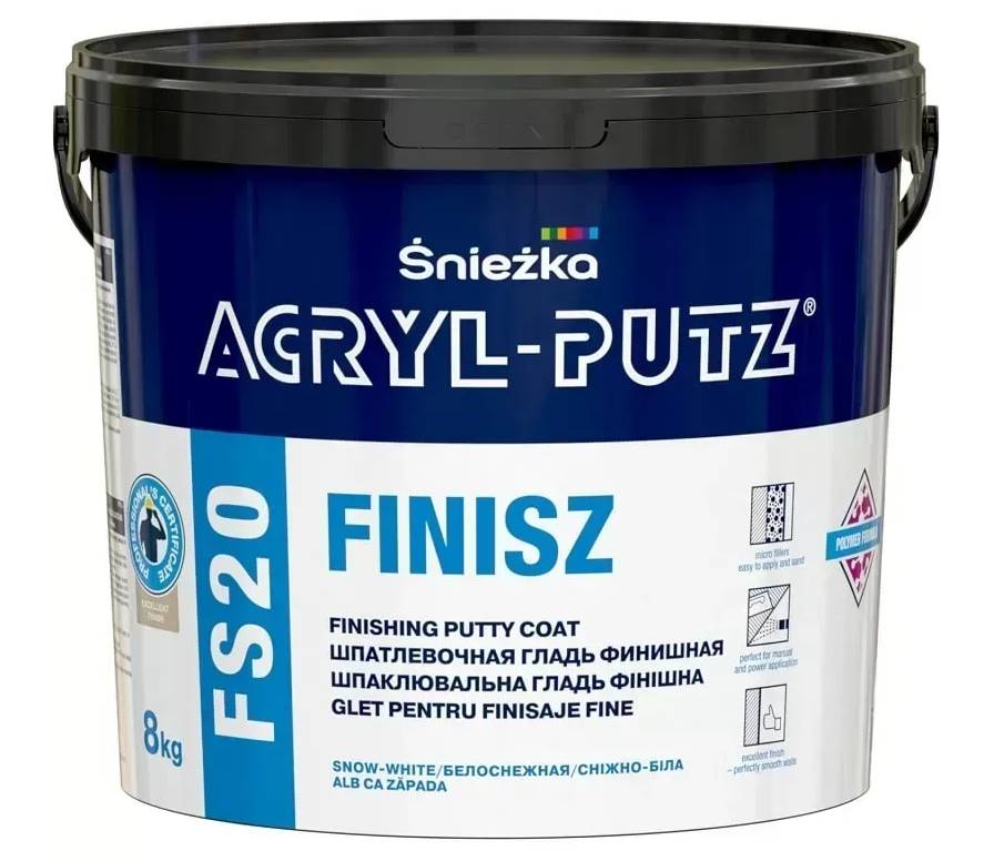 Sniezka Acryl-Putz FS20 FINISZ, Готовая финишная шпаклевка, 8 кг