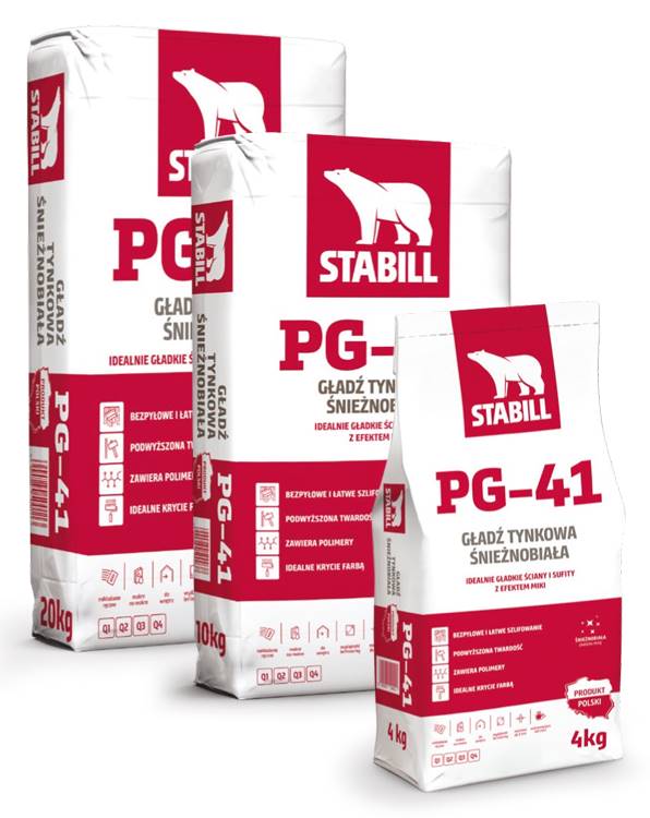 Stabill PG-41, шпаклівка фінішна гіпсова супербіла, 4 кг 20 кг