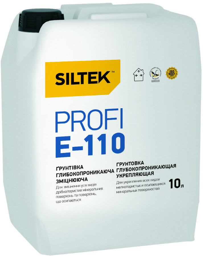 Siltek Profi E-110, зміцнювальна ґрунтівка глибокого проникнення, 10 л