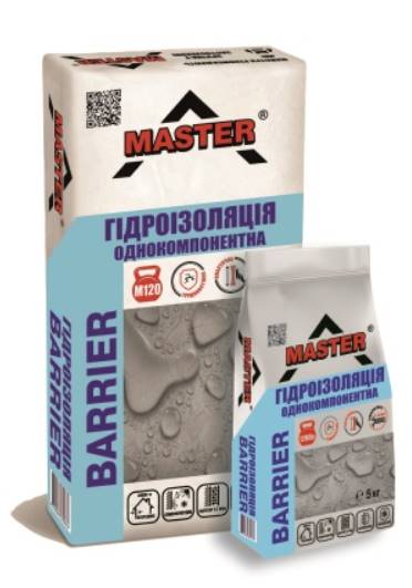 Master BARRIER, Гідроізоляційна суміш 3 в 1: Кладка, Клей + Штукатурка 25 кг