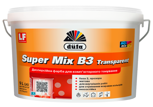 Dufa Super Mix B3, акриловая краска 9 л -